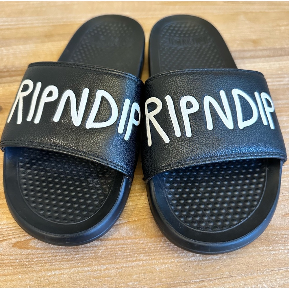 - Black “RipNDip” Slides Men/Women Size 8